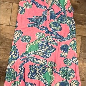 Lilly Pulitzer Pink Floral Shift Dress Women's Sleeveless Size 0